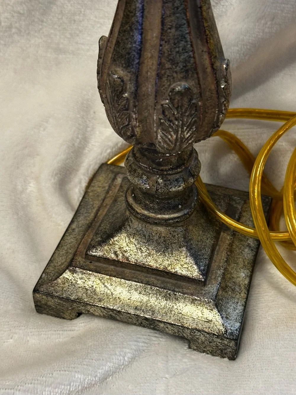 Clepasst Candlestick Table Lamp ~ Gold w/Linen Cream Shade Victorian, Romantic